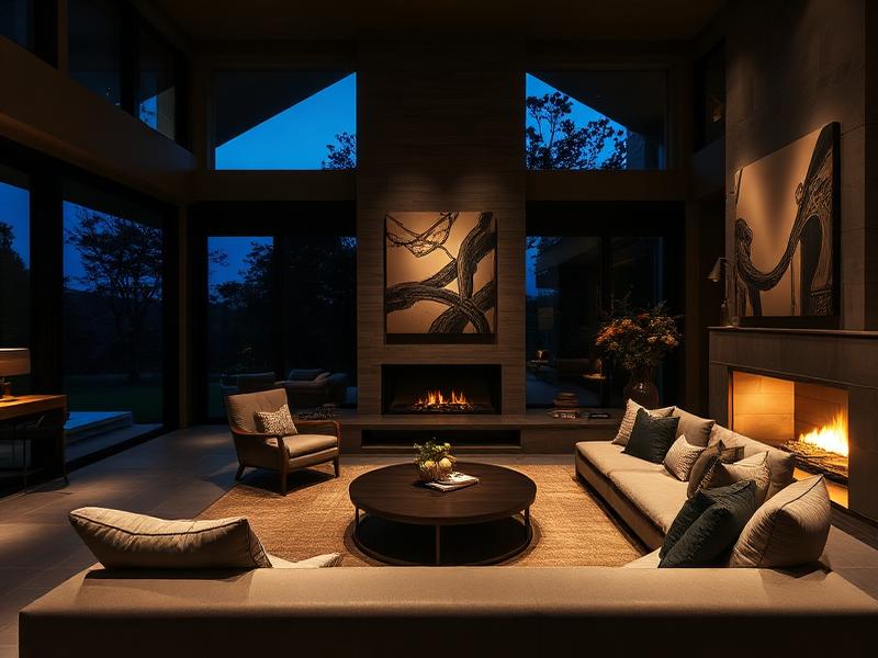 Lounge with fireplace