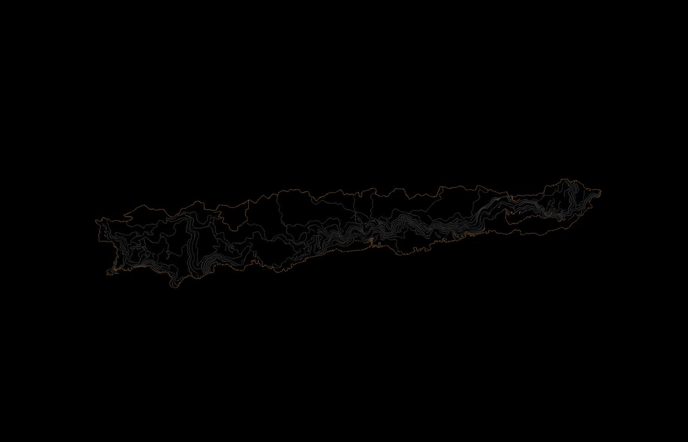 Dark topographic map of the Marbella coastline